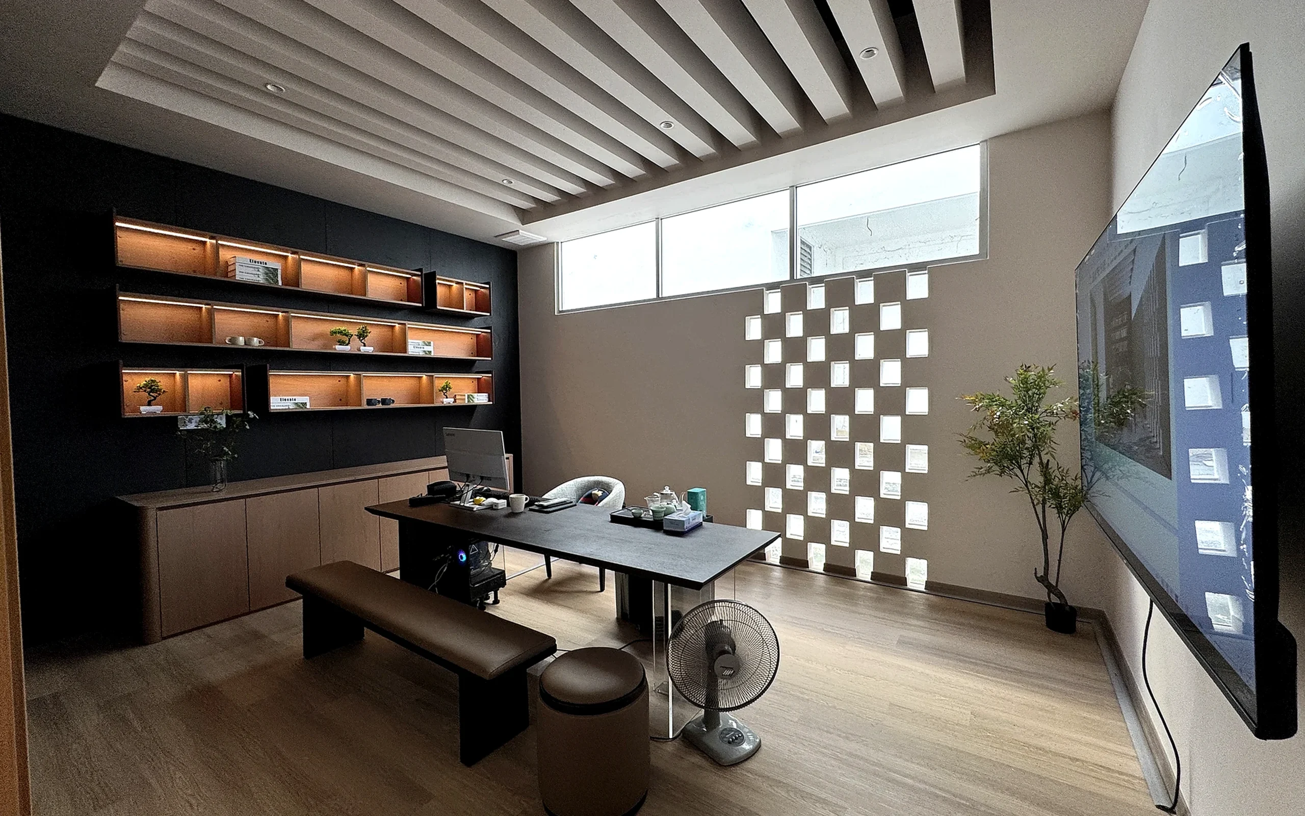 VOGUER showroom display area showing custom cabinetry and interior systems